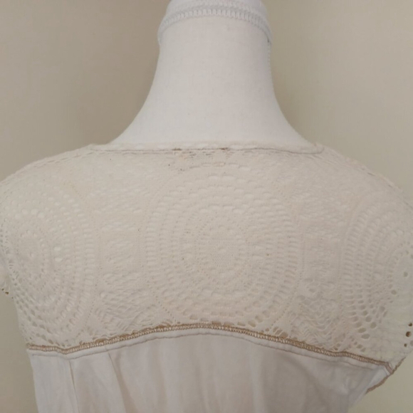 Anthropologie TINY Boho Sleeveless Lace Tunic Top Ivory Size Small - Picture 6 of 8